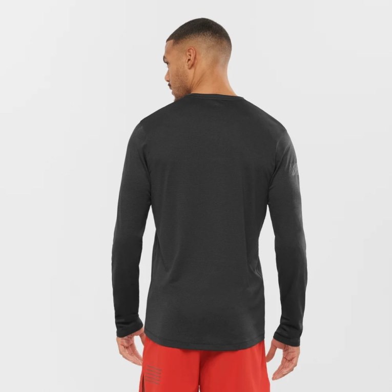 Camiseta Salomon Agile Long Sleeve Masculino Pretas | PT G41796